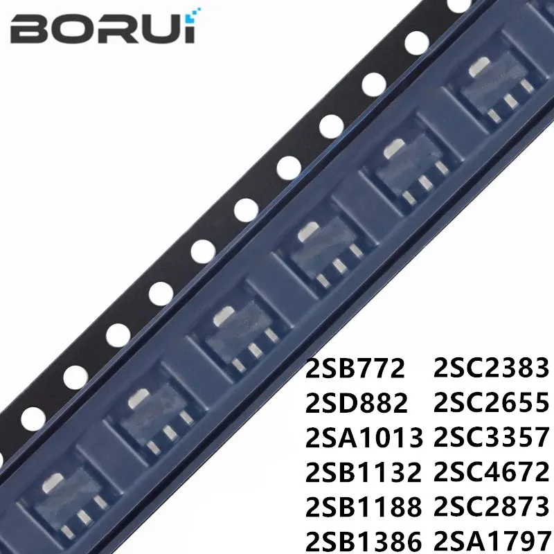 20PCS 2SB772 B772 SOT-89 2SD882 D882 2SA1013 2SB1132 2SB1188 2SB1386 2SC2383 2SC2655 2SC3357 2SC4672 2SC2873 2SA1797 SOT89