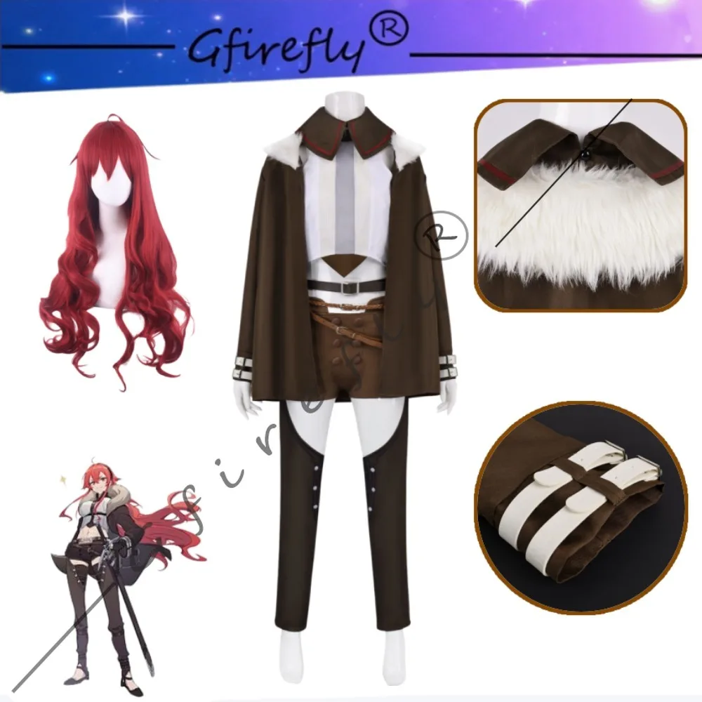 

Mushoku Tensei Eris Same Style Cosplay Costume with Headwear Belt Women Anime Halloween Carnival Party Comic Con Stage Wear
