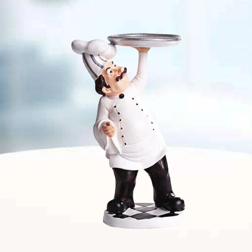 

Resin Cook Figure Ornament White Modern Art Statue For Table Shelf Home Bakery Hotel Garden Decor Resin Crafts Restaurant