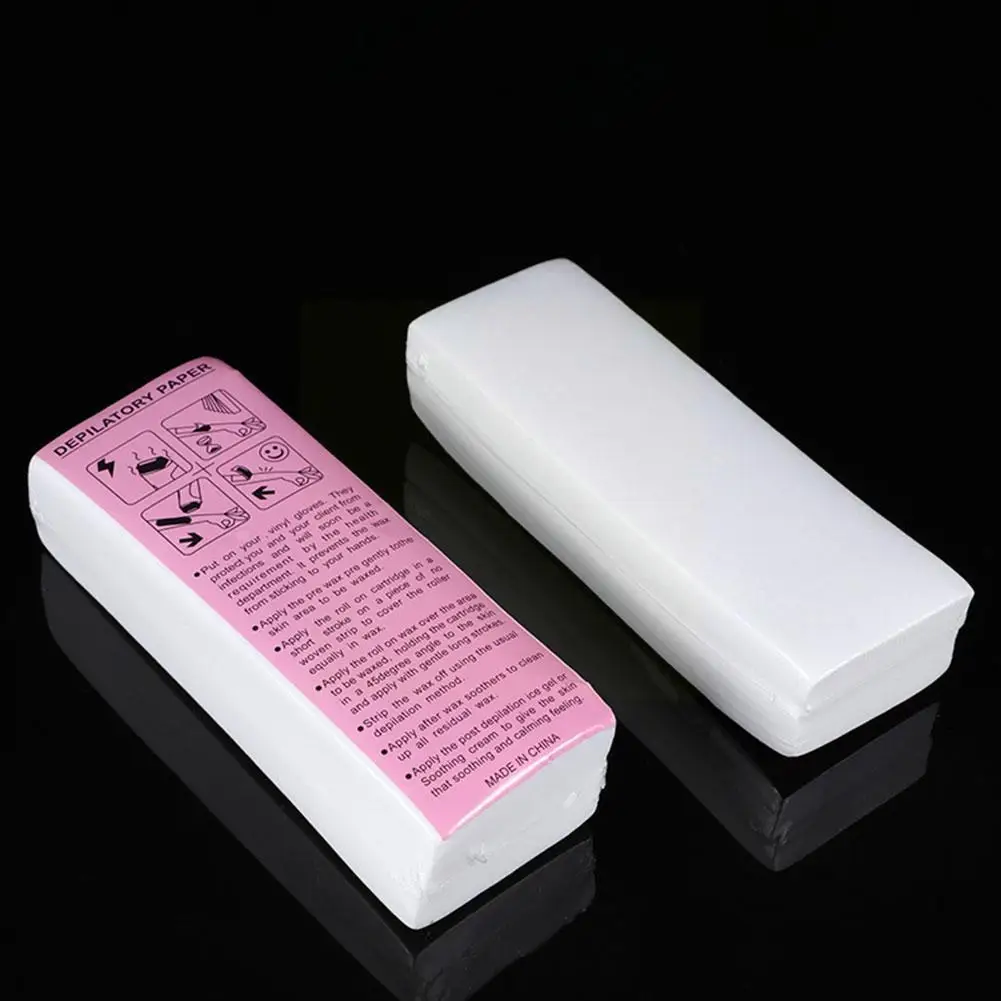 Одноразовая вощеная бумага для удаления волос, белый цвет, нетканый эпилятор для тела, тканевая полоска, вощеная бумага, волос D3t1