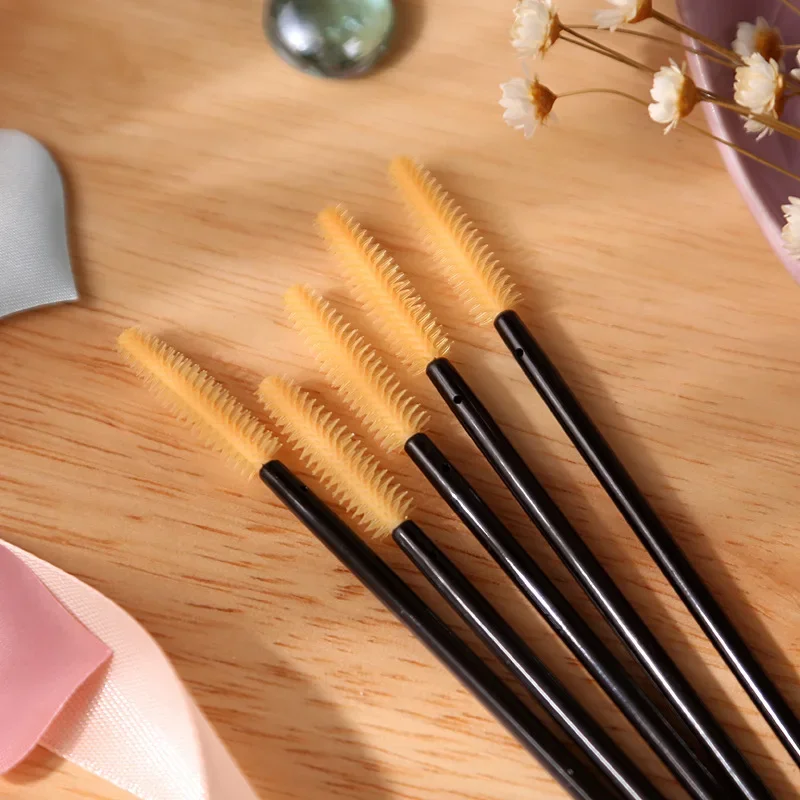 50 pezzi monouso in silicone mascara stick applicatore ciglia pennelli pennello per trucco ciglia estensione ciglia strumenti per trucco