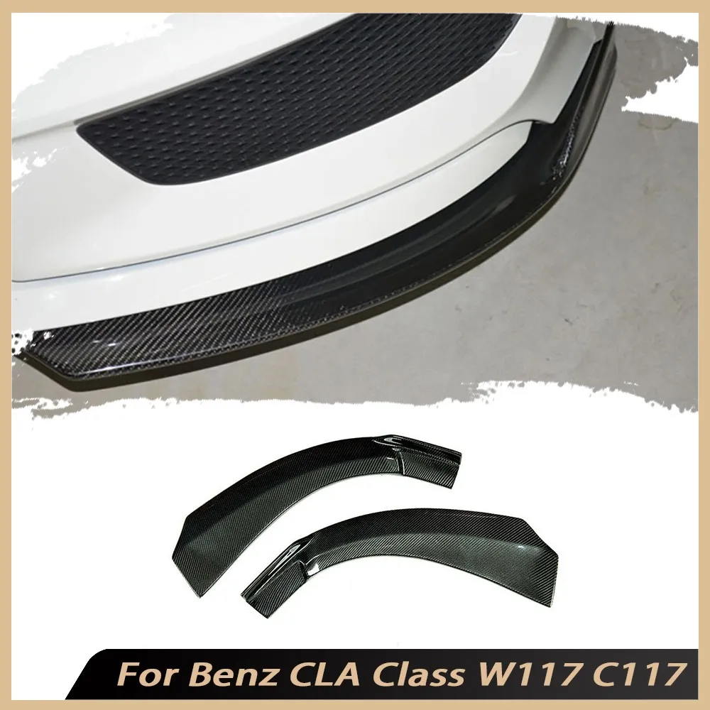 

Carbon Fiber Front Lip Splitters Fender Aprons For Benz CLA Class W117 C117 CLA250 CLA260 CLA45 2014-2016 FRP Front Splitters