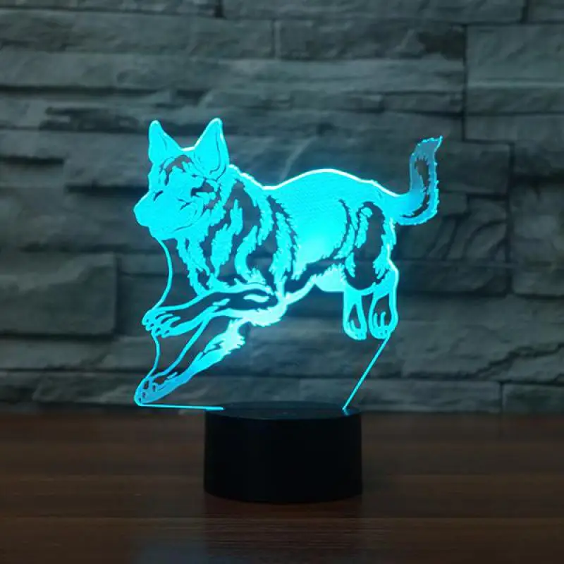 

Animal 3d Desk Lamp Shepherd Dog Modeling Creative Led Nightlight Foreign Trade Explosive Usb Table Lamp