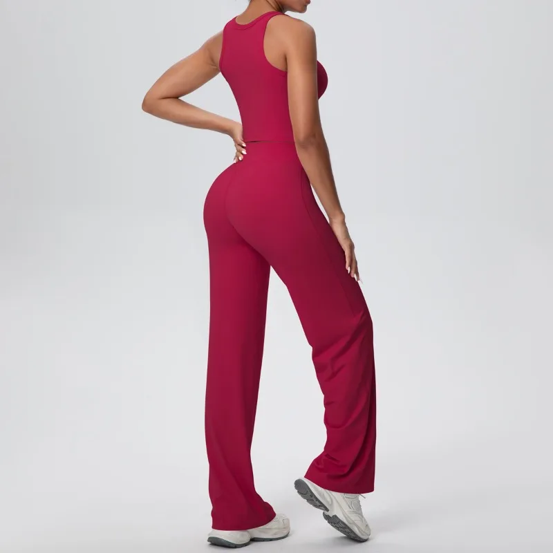 

Женский комплект для йоги с красивой спиной и высокой талией, облегающий комплект для подтяжки бедер, быстросохнущий комплект упражнений для бега на открытом воздухе, фитнес-костюм для отдыха