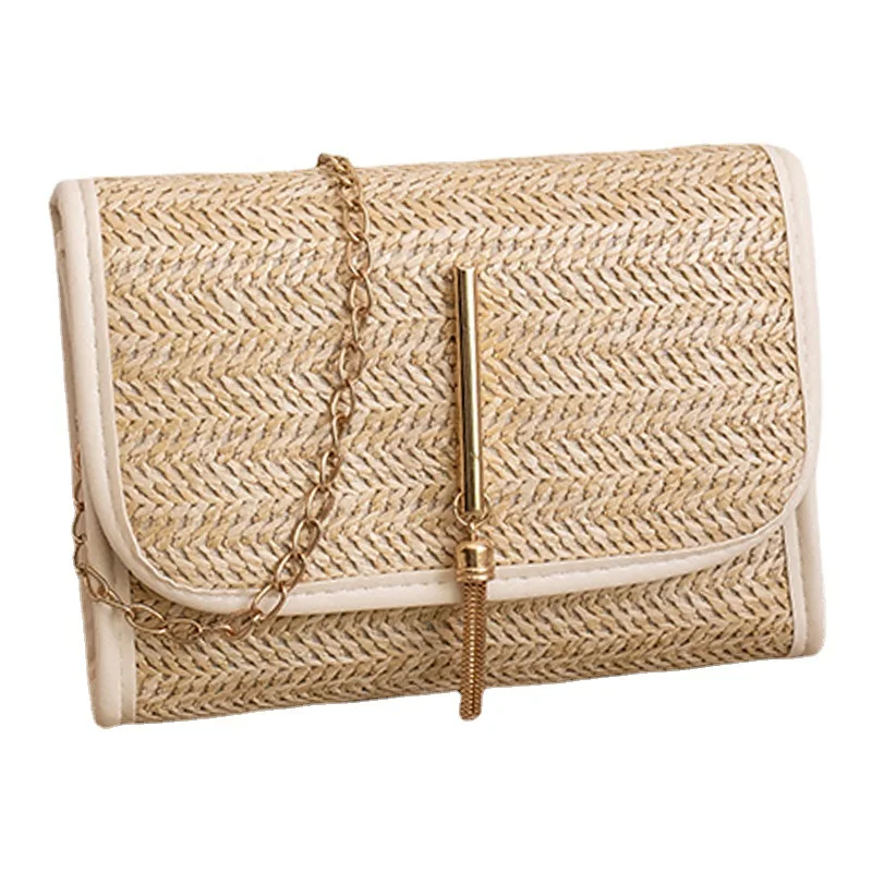 Women\'s summer messenger straw bag girls mobile phone bag new woven bag small square bag fashion bag