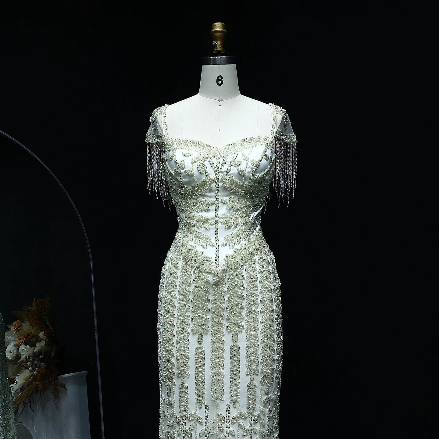 Sharon Said Saudi Arabic Cream Straight Luxury Pink Evening Dress for Women Wedding Elegant Formal Party Gowns SS712 Customized image 2