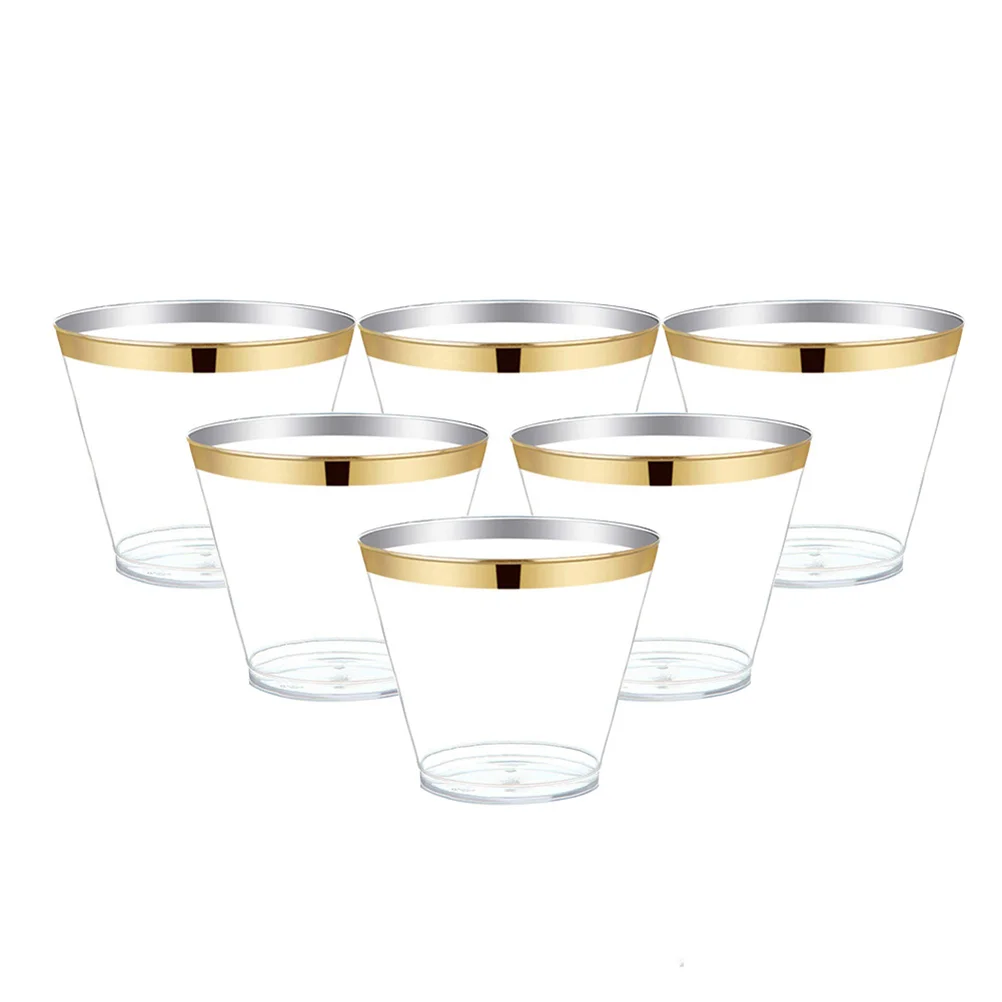 20PCS 270ML Plastic Shot Glasses Dessert Tumbler Mousse Cup Parfait Appetizer Bowl Jelly Container for Party Wedding Banquet (Go