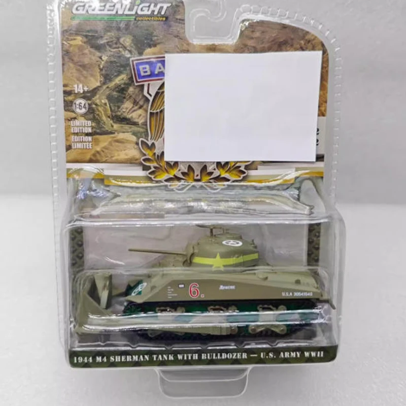 

Greenlight масштаб 1:64 1944 M4 Sherman Dozer Tank из сплава, модель автомобиля, орнамент, игрушка в подарок