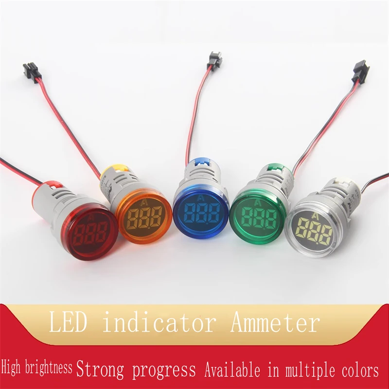 1PCS AD101-22AM Circular Digital Tube Digital Display AC Ammeter Signal Light LED Highlight Aperture 22mm AD16-22AM