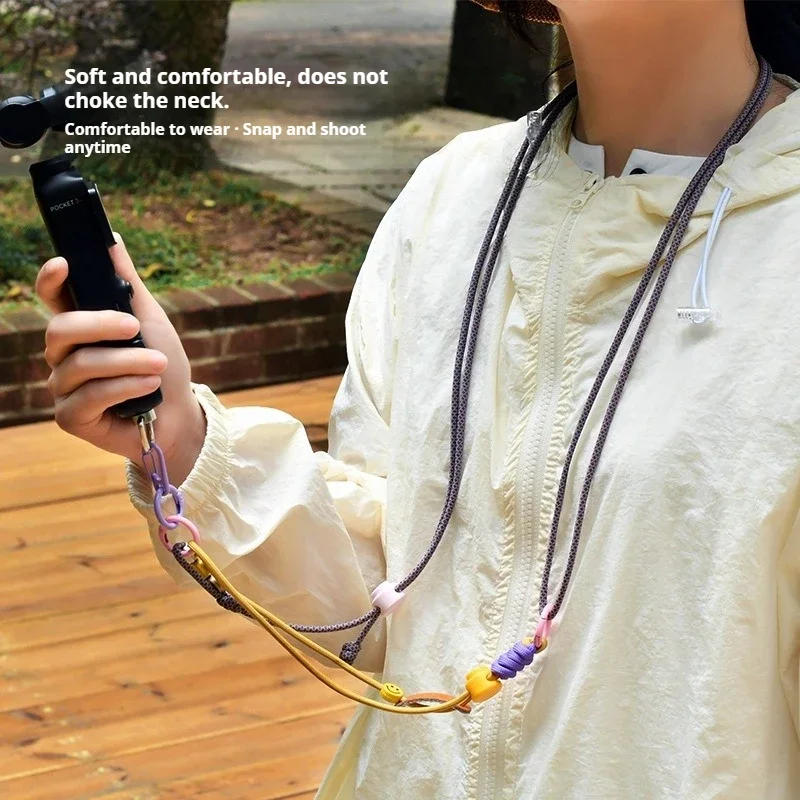 Fashion-Forward Sling Strap for DJI Pocket 3 Elegant 2-in-1 Adjustable Neck Strap, Anti-Drop Crossbody Rope for Effortless Style