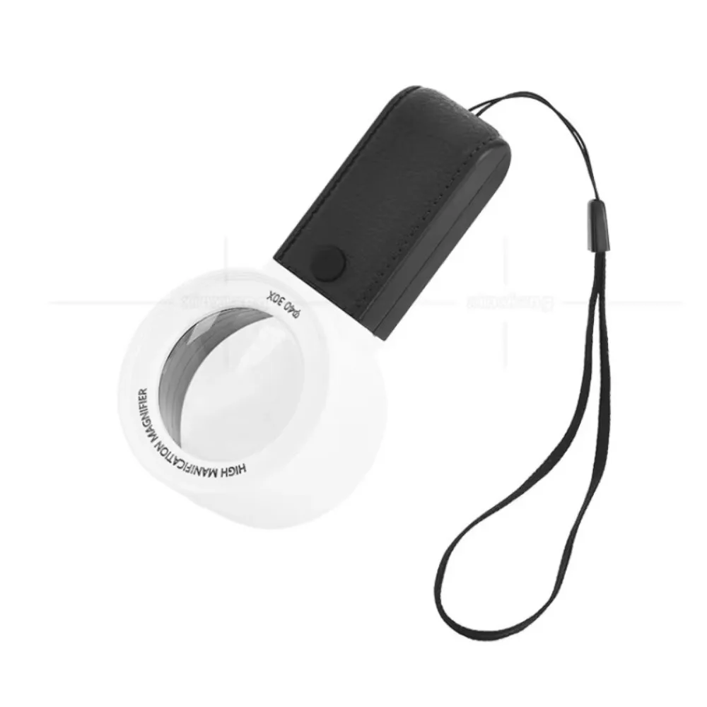 Portable 30X Magnifying Glass with Professional LED Light Double Llayer Optical Glasses Lens Loupe Magnifier Multipurpose