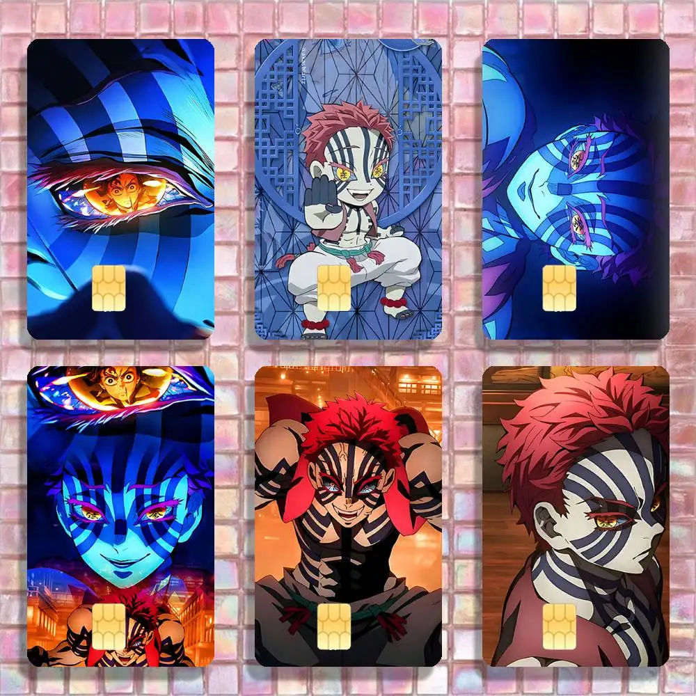 

Akaza D-Demon S-Slayer Infinity Castle Stickers Credit Visa Debit Bank Charge Card Bus Metro Waterproof Sticker Decal Decoration