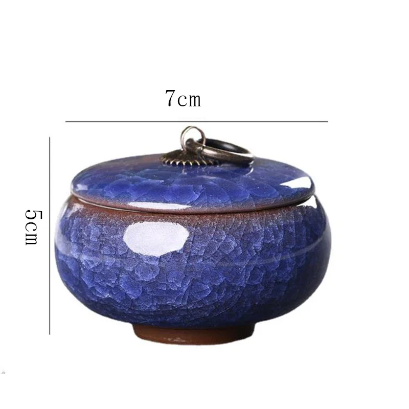 Modern Color Cracked Ceramic Sealed Storage Tank Travel Portable Tea Caddy Tea Set Necklace Ring Jewelry Storage Box Home Decor