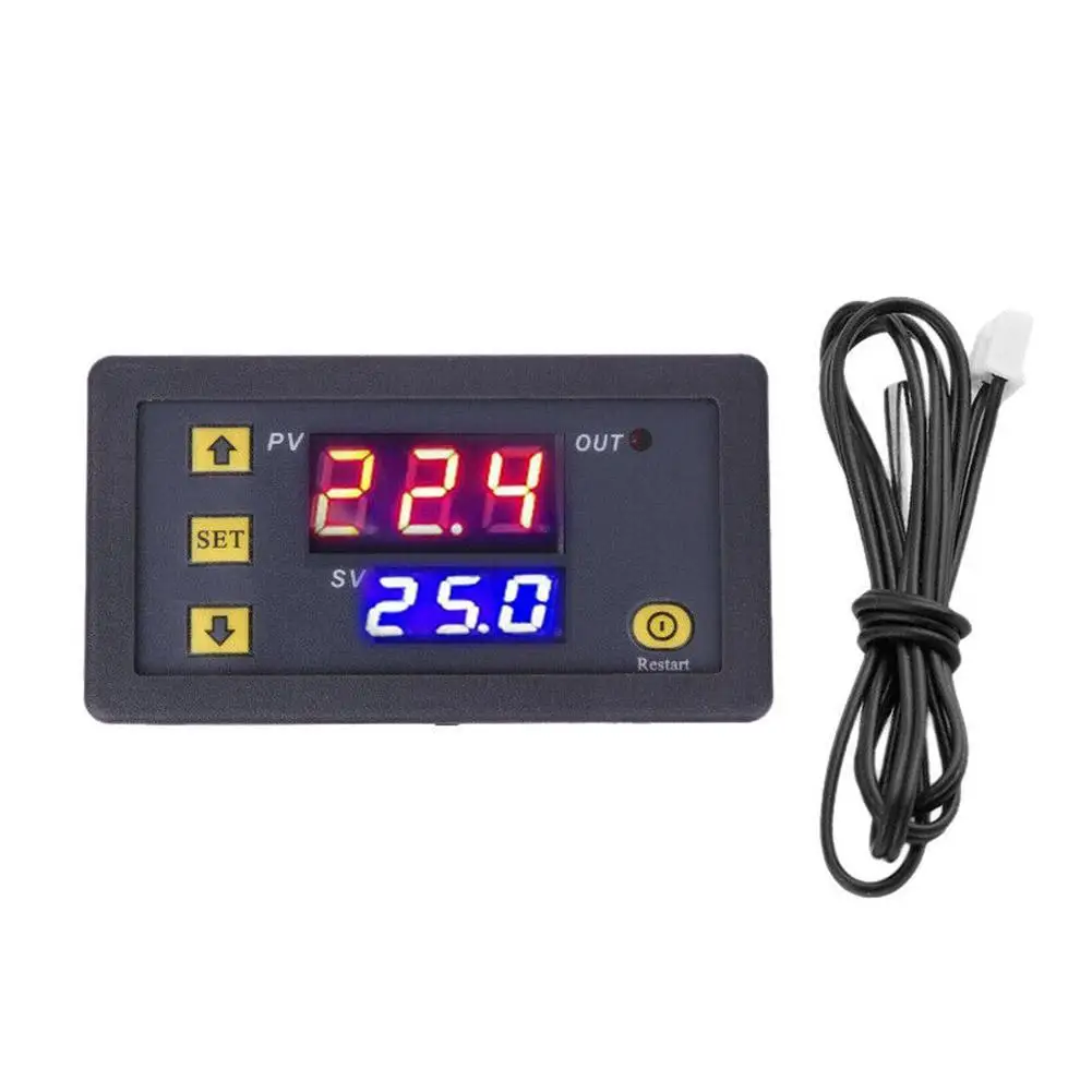 Termostato Digital LED Display com Interruptor de Aquecimento e Refrigeração, Controlador de Temperatura, W3230, DC, 12V, 24V, 110V, 220V