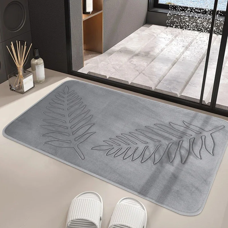 

Anti Slip Mat Faux Cashmere Memory Foam Carpet Coral Fleece Super Absorbent Floor Mat Kitchen Living Room Bathroom Rug