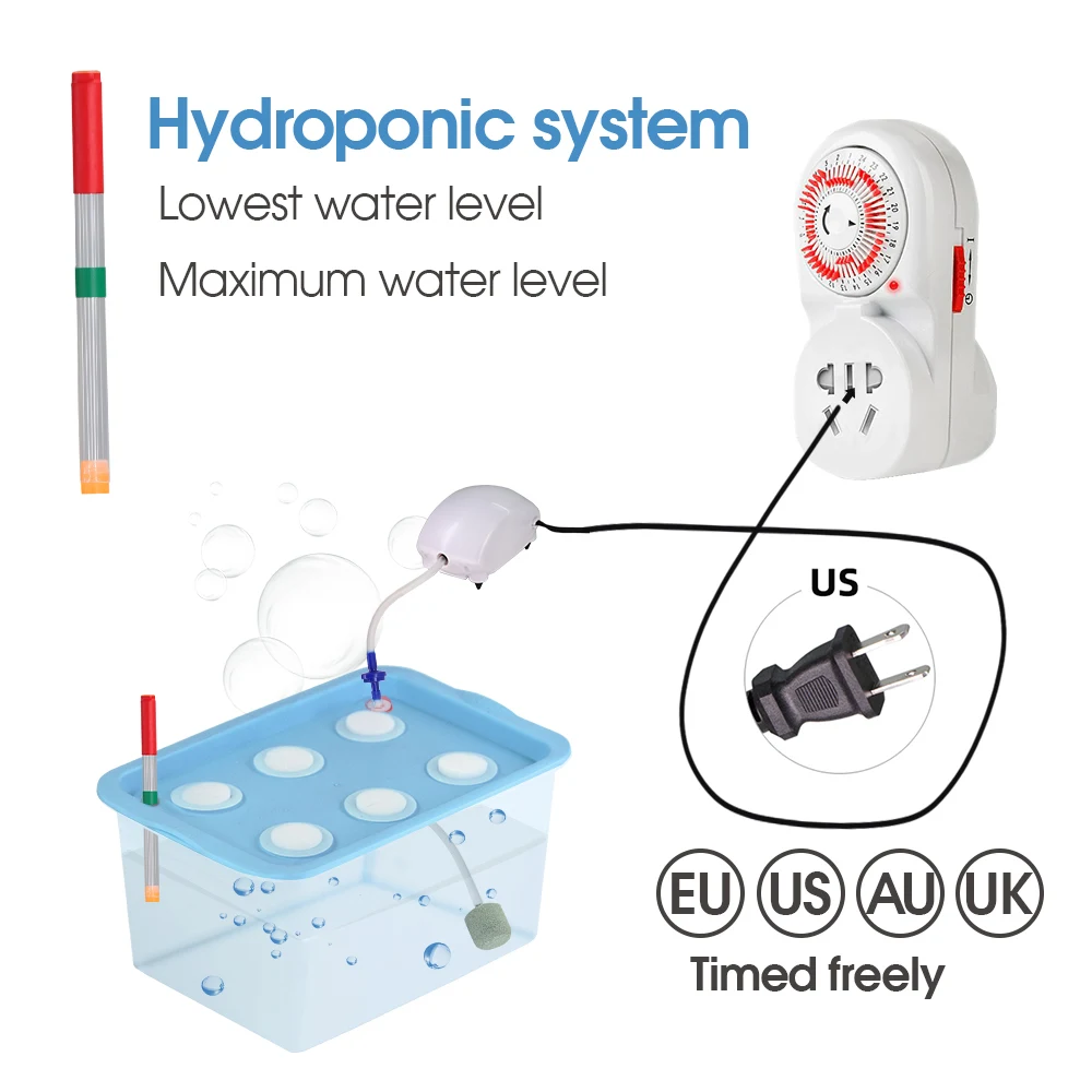 6-otworowy System hodowli hydroponicznej o pojemności 5L doniczka do rozsad wyłącznikiem czasowym pojemnika do uprawy z niebieska skrzynka do żłobków