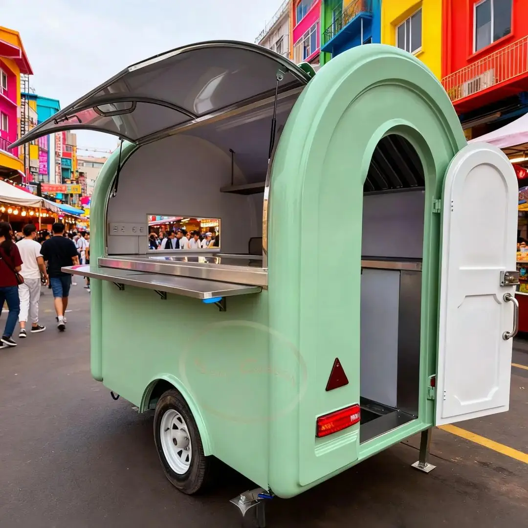 Electric Street Food Kiosk Concession Trailer Design Fast Mobile Crepe Cart Tuk Truck Design for Quick Service
