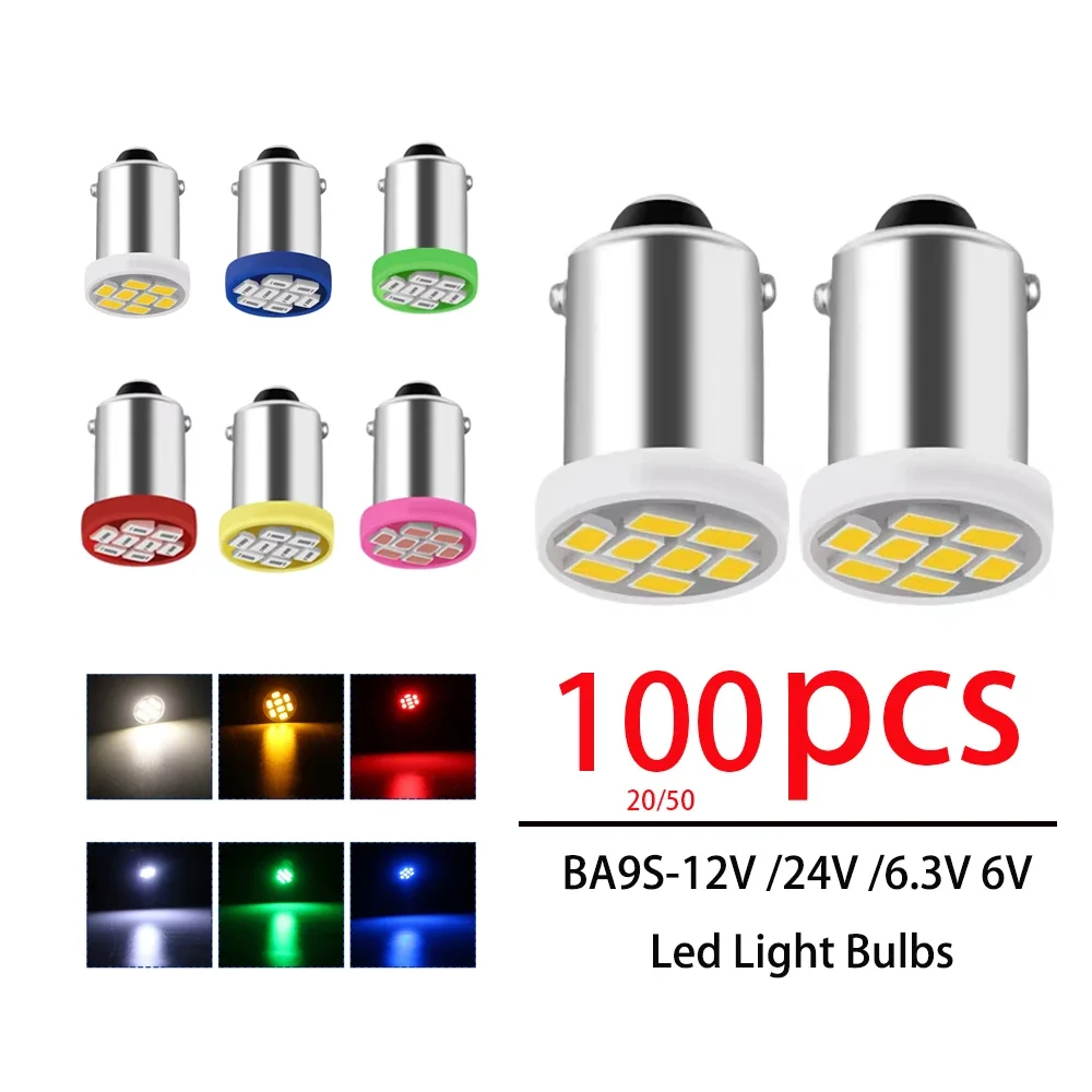 BA9S LED Bulbs 12V 24V 6.3V 6V Led Light Bulbs T4W T11 Bulbs License Plate Lights 1895 1891 64111 Led Light  755 44 47