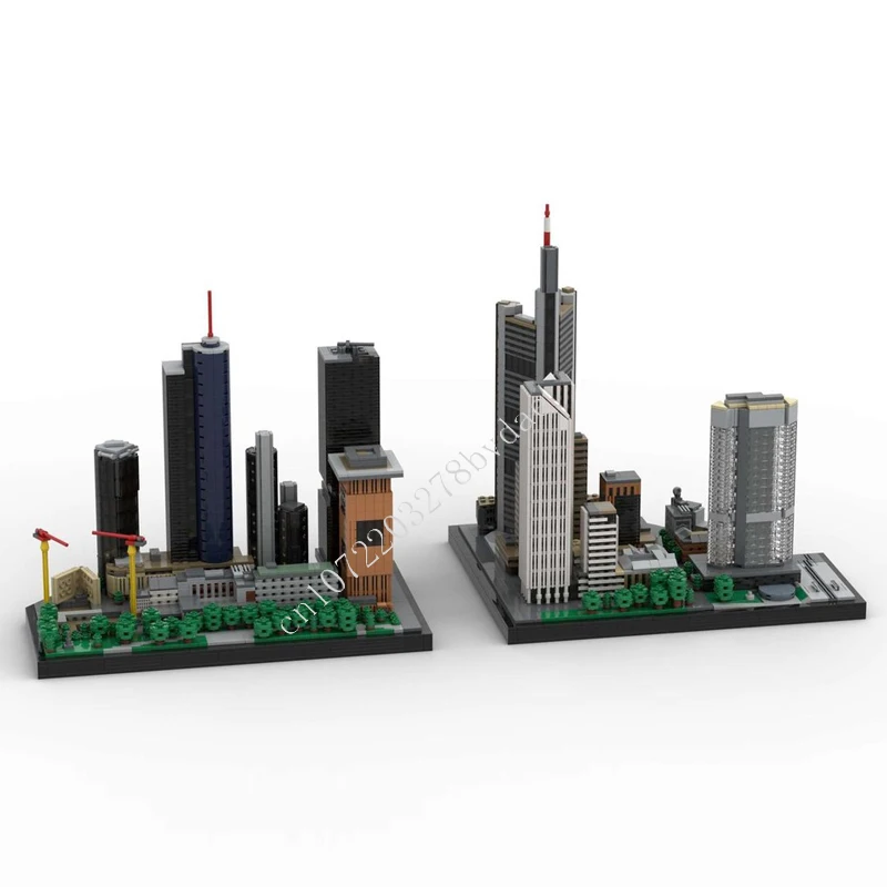 7604PCS Frankfurt Neue Mainzer Straße skyscrapers Modular MOC Creative street view Model Building Blocks DIY Assembly Toys Gifts