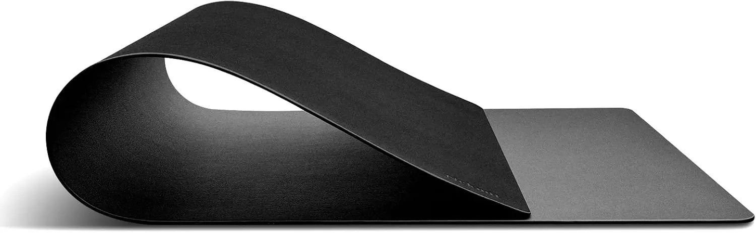 Leather Desk Blotter Pad 24x14in Non-Slip Waterproof Flat Black