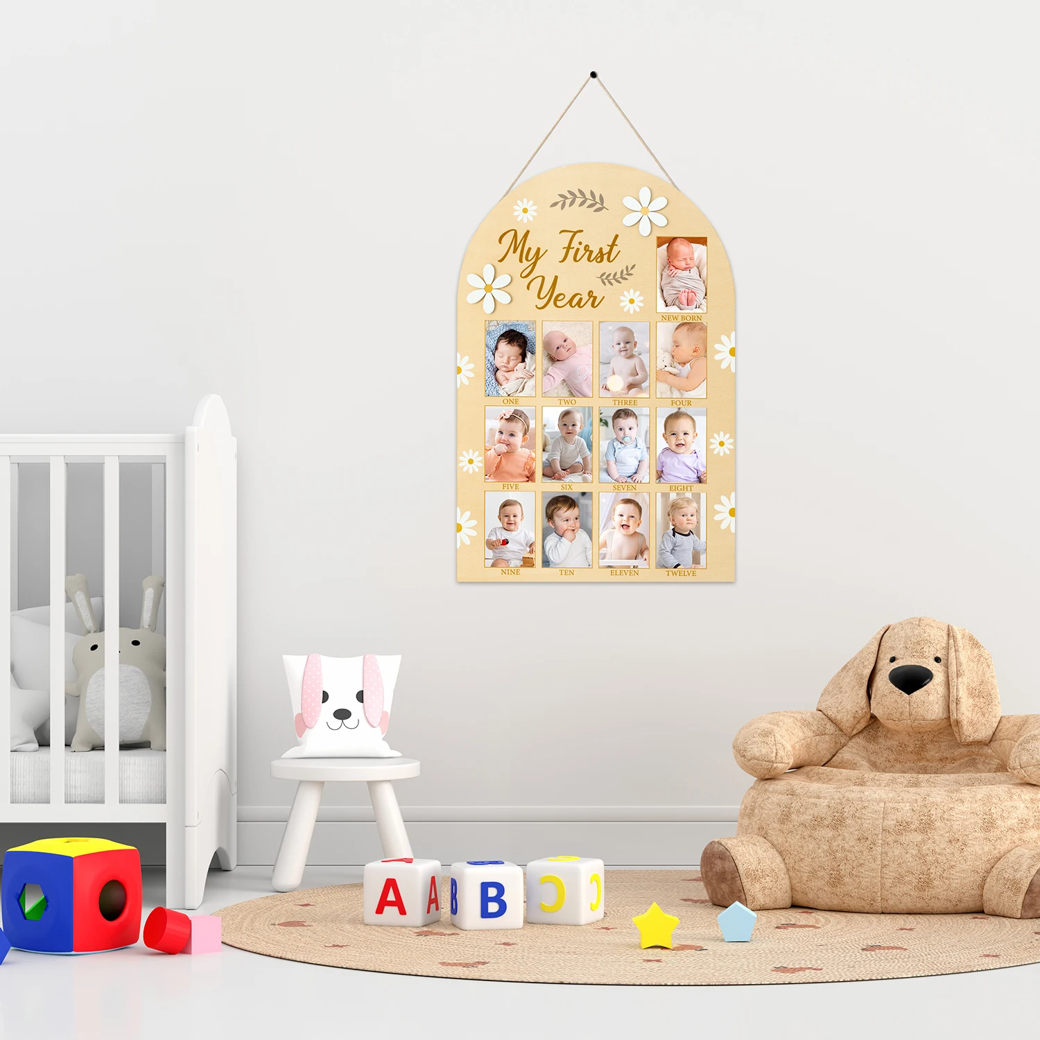 Children\'S Growth Record Album Display Board Baby Room Decoration Party Display Table Top Brand Newborn Photo Display 1 Set