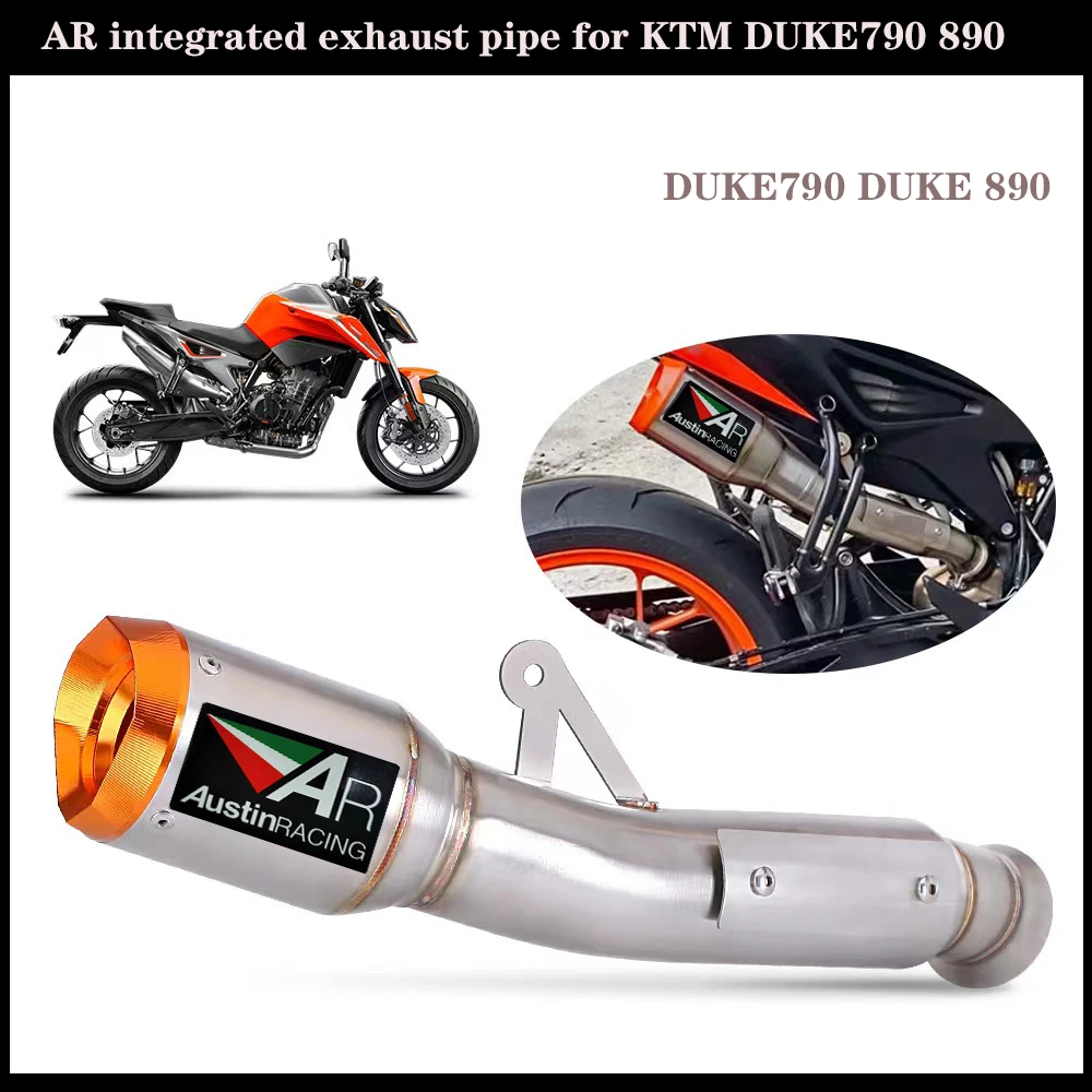 For KTM Duke 790 Duke 890 Motorcycle Exhaust System Escape Motorcycle Tuning One Piece Orange Exhaust Pipe