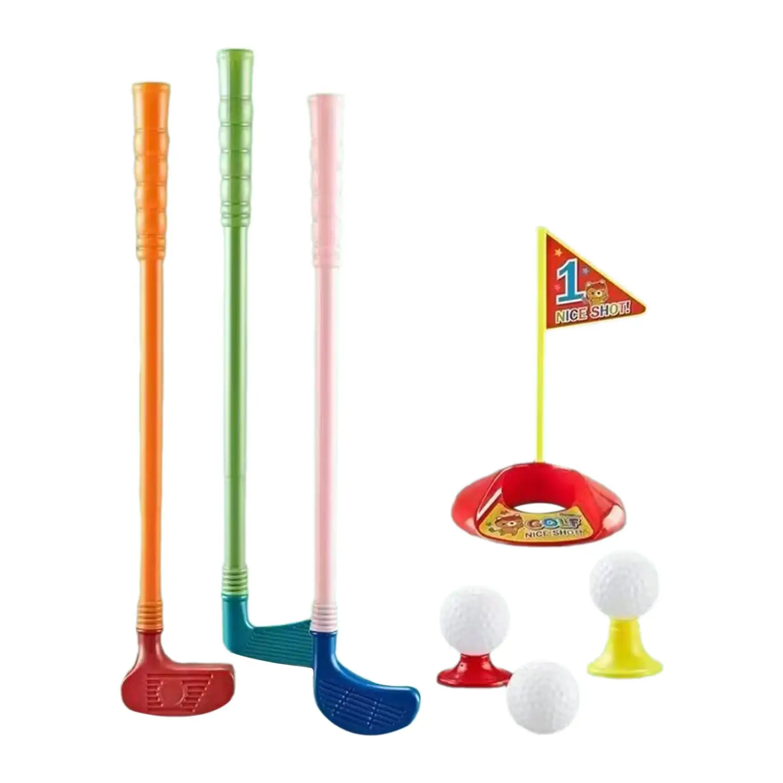 Mini Golfe Play Set Com Bolas E Clubes De Golfe, Jogo De Jardim, Idades 3 e 4, 10 Pcs