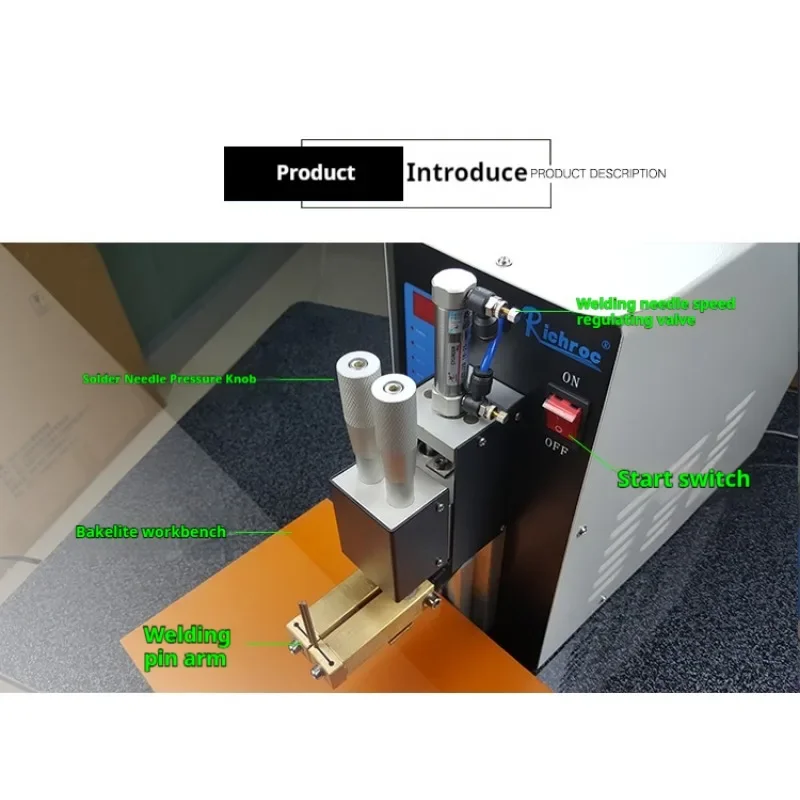 Pneumatic Battery Spot Welding Machine Lithium Battery Two-Point Type Spot Welder Small Handheld DIY Battery Touch Welder 220v