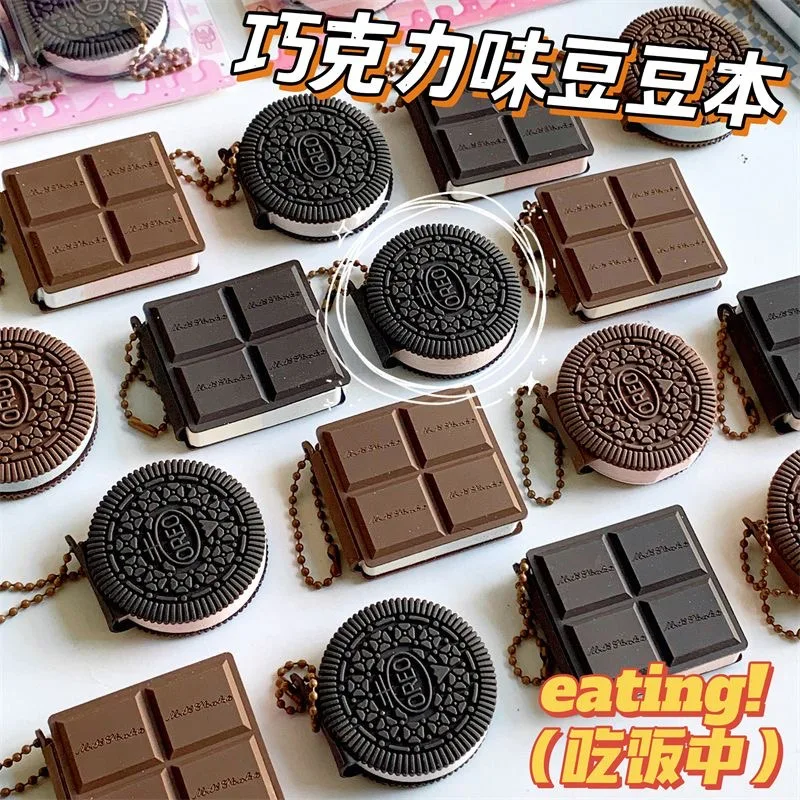 4Pcs Creative Student Portable Notebook Scented Chocolate Notebook Cute Mini Memo Book planner supplies