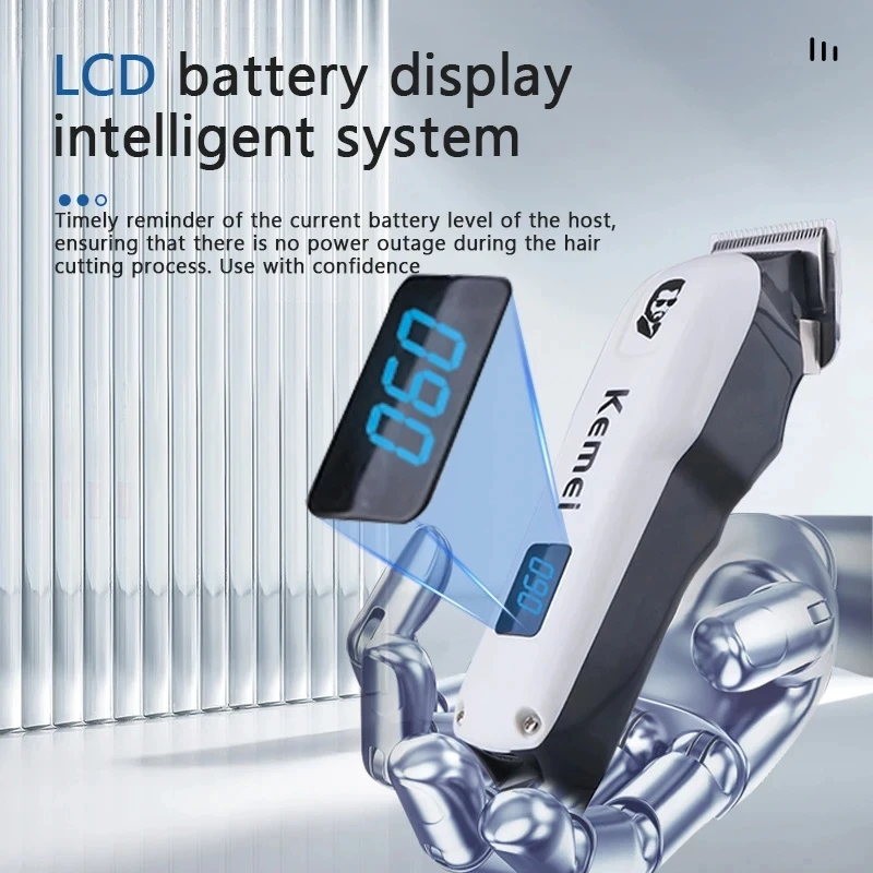 Kemei KM-232 Elektrischer Haarschneider mit LED-Display, Haarschneidemaschine für Männer, Haarschneider, professioneller Haarschneider – Detail 4