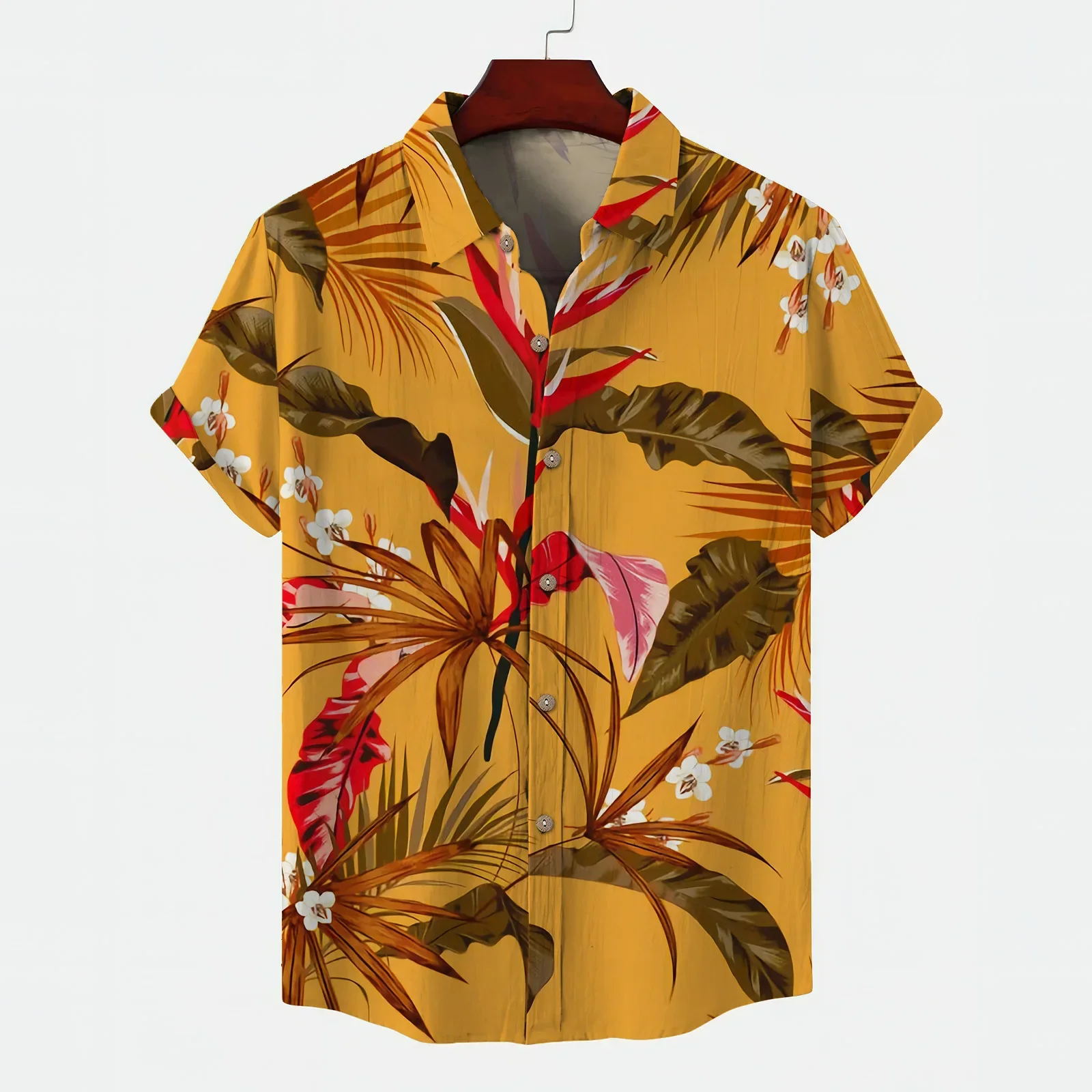 Tropical Plants Men\'s Shirt Soft Summer Shirts Man 2024 Trend Classic Retro Vacation Comfort Coconut Tree High Quality Top Y2k