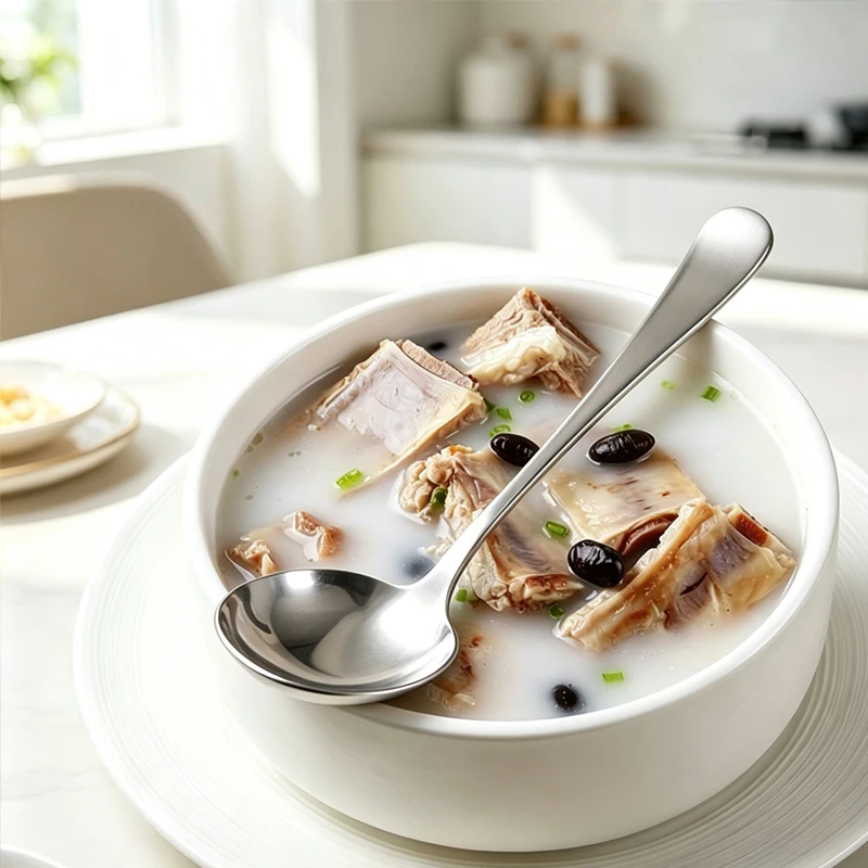 Stainless steel 1010 serving utensils, multifunctional public serving spoons and forks, used for self-catering dinner parties.