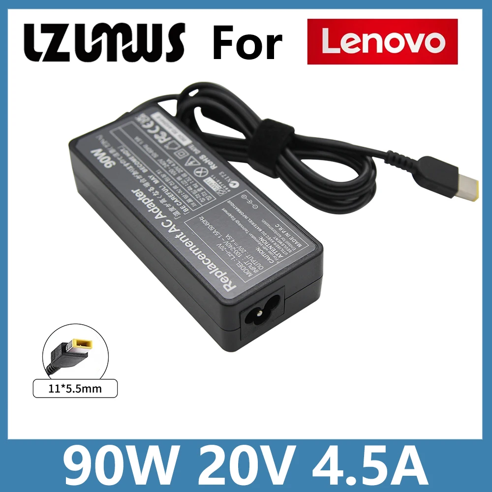 Adaptador de corriente USB AC para ordenador portátil, 20V, 4,5a, 90W, para Lenovo ThinkPad X1 Ultrabook Eraser B40 G50 M4400 M4450 Z50 Z505