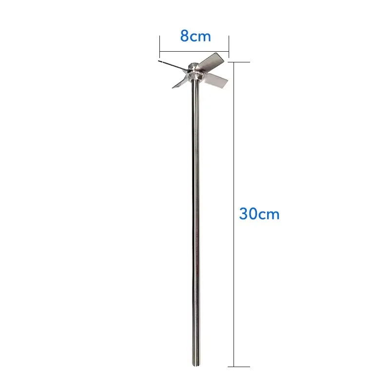 8 * 30Cm Laboratory Top Stirrer 304 Stainless Steel Stirring Bar Four-leaf Stirring Bar