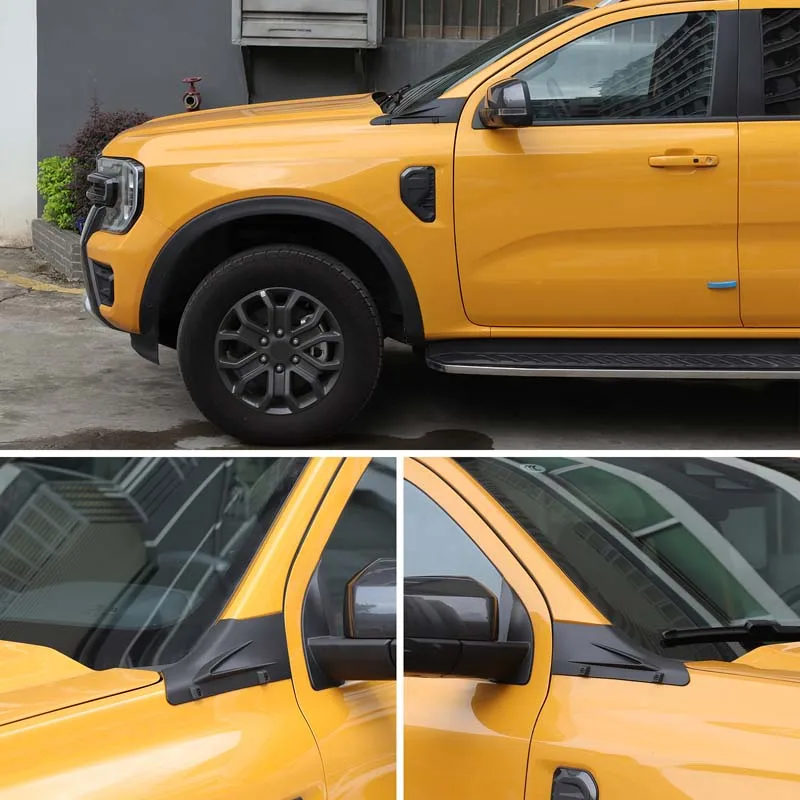 

2Pcs ABS matte black For Ford Ranger 2023+ car fender upper decorative plate sticker car protection modification accessories