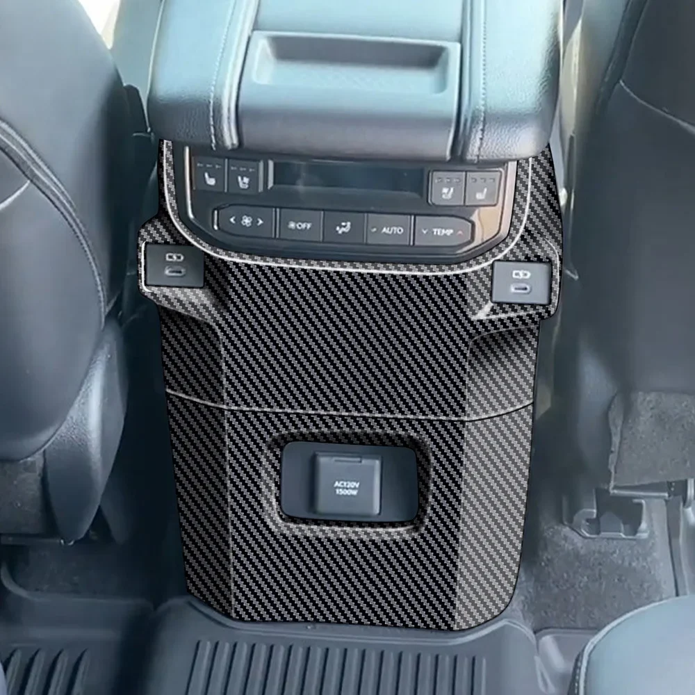 

Для Toyota Grand Highlander 2024 2025 ABS углеродное волокно автомобильная консоль заднего сиденья кондиционер розетка рамка крышка аксессуары