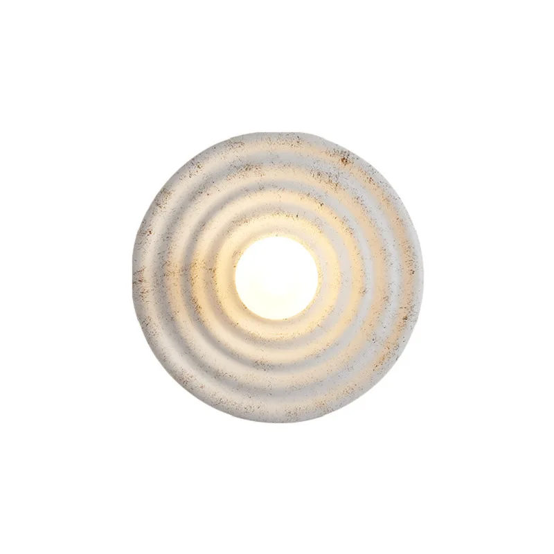 Imagem -05 - Wabi-sabi Círculo Redondo Lâmpada de Parede Estilo Japonês Corredor Corredor Sala Home Sconce Quarto Retro Decoração Cabeceira Luz Led