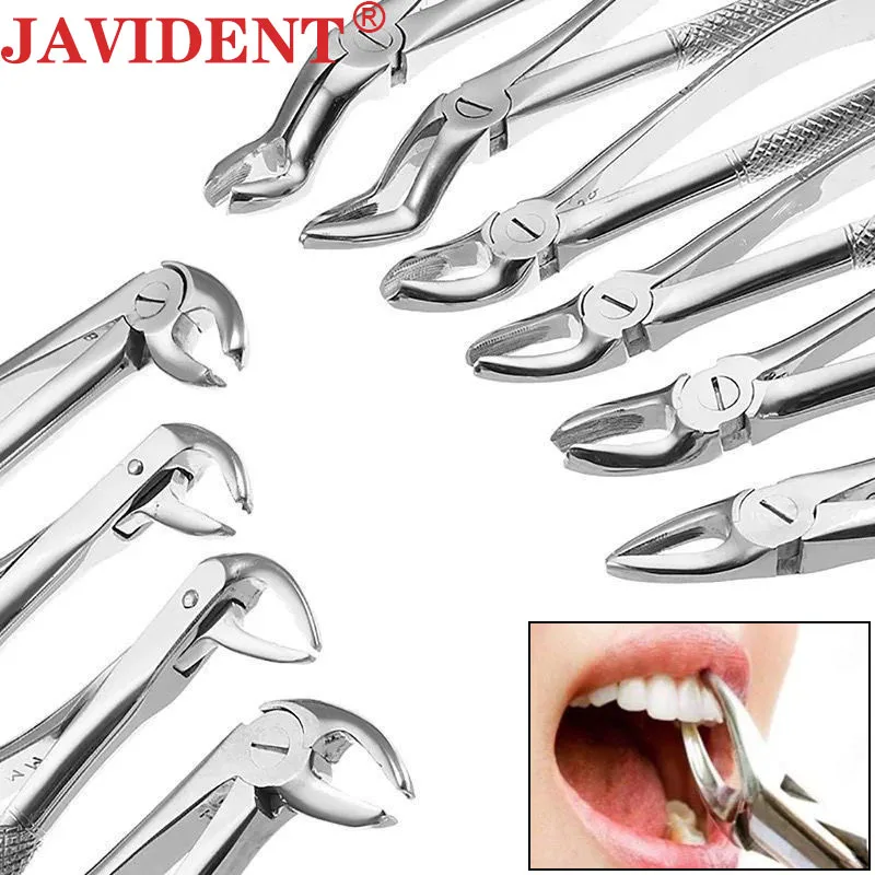 Dental Stainless Steel Extraction Forceps Set Adult/Pediatric Minimally Invasive Extraction Forceps Oral Medical Instruments