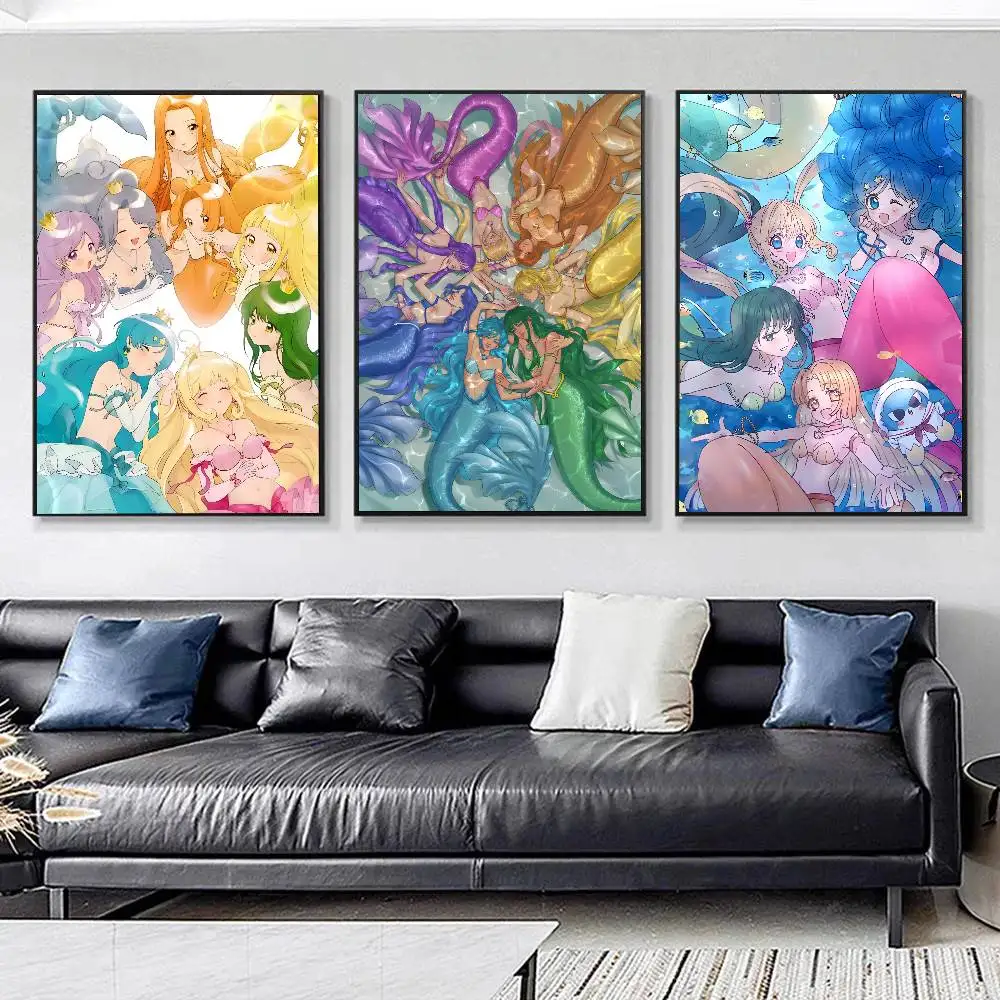 Cartoon Anime M-Mermaid M-Melody Pichi Pichi Pitch Manga Posters HD Print Vintage Wall Art Decor for Home Study Room