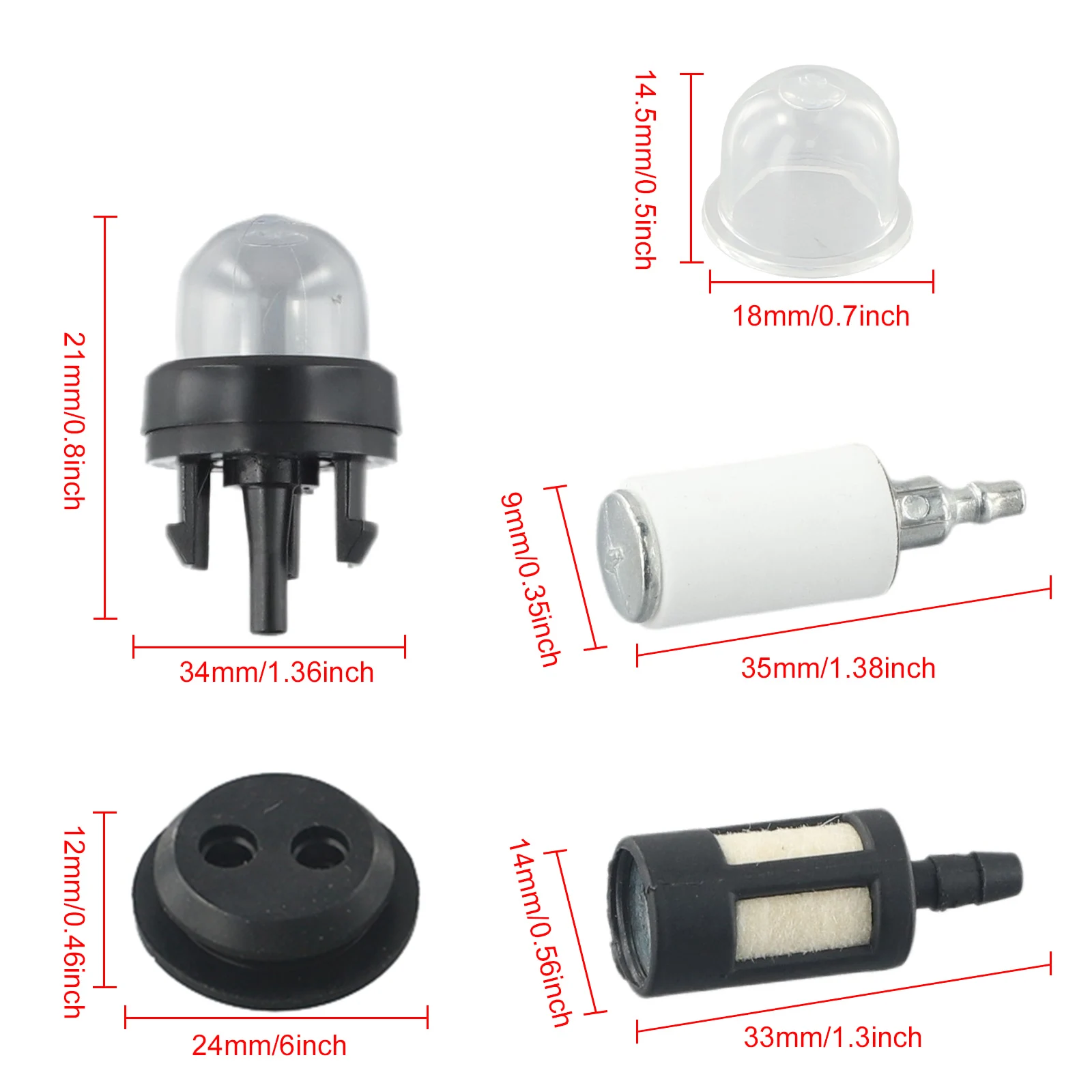 30cm Fuel Line Tube for Primer Bulb Compatible with Lawn For Mowers and Chainsaws Includes Essential Accessories like Filters