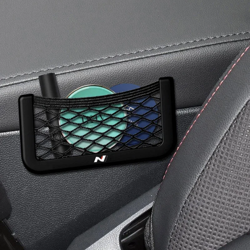 N Line شعار السيارة الداخلية عالية السعة شبكة حقيبة التخزين لشركة هيونداي فيلوستر N كونا N I30 N توكسون N إلنترا N اكسسوارات السيارات #4