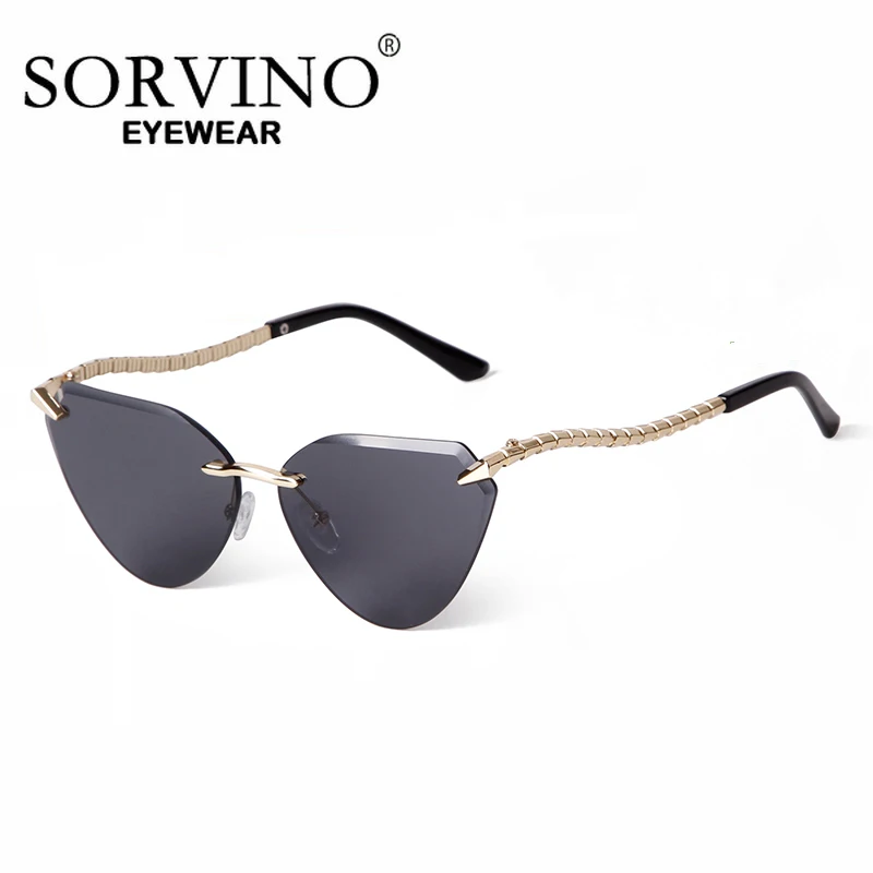 SORVINO-Lunettes de soleil œil de chat pour femmes, célèbre marque de styliste, double lentille de document, nickel é UV400, haute qualité, sans monture