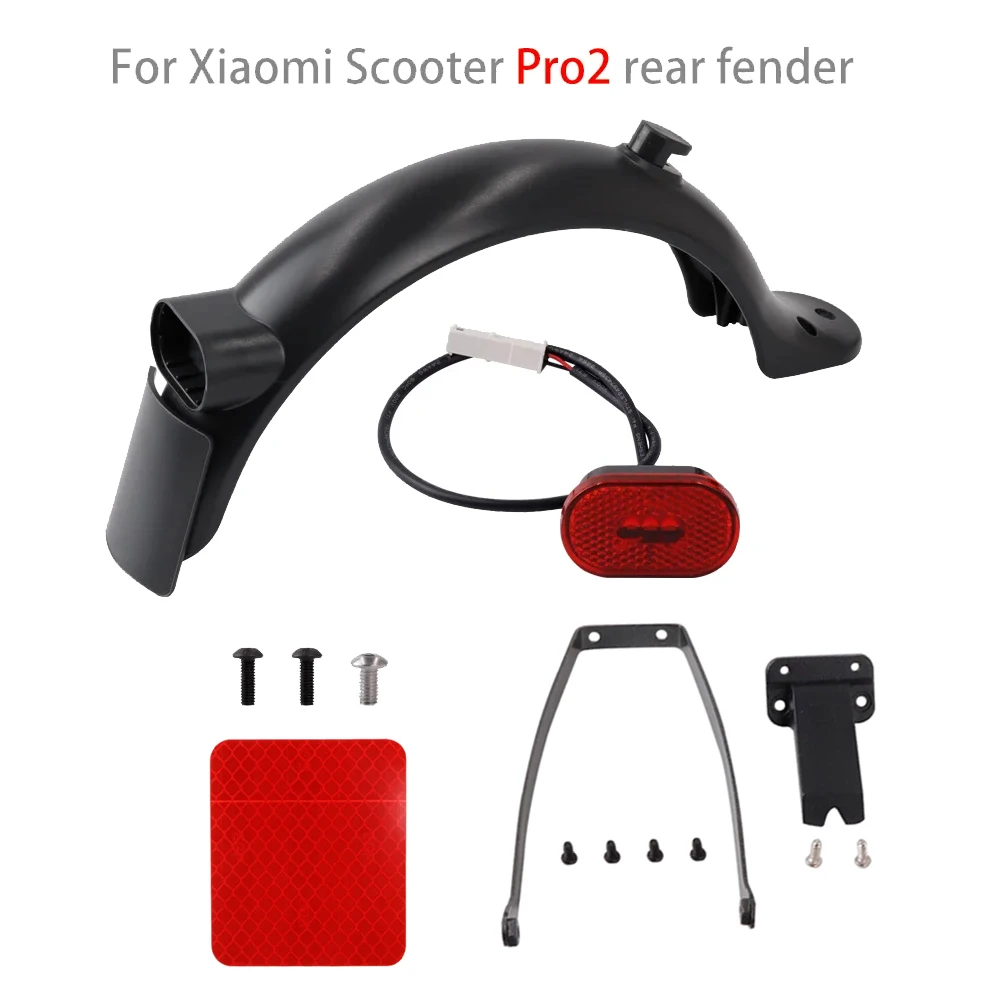 Electric Scooter Fender Support Brake Light for Xiaomi Pro 2 Rear Mudguard Wing Tyre Splash Fender Bracket Taillight Accessories