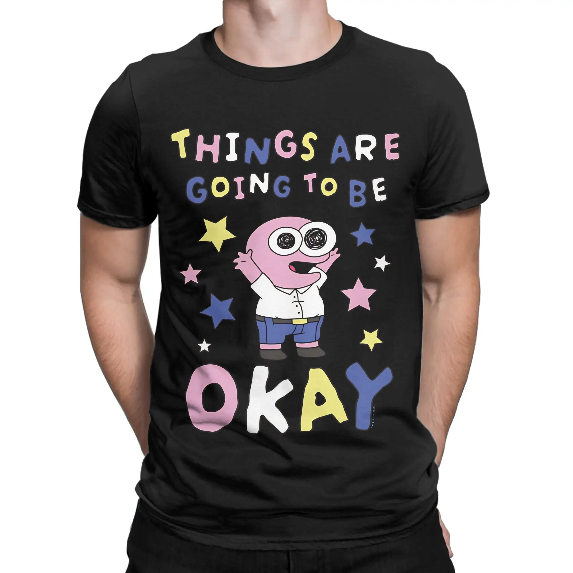 Smiling Friends Things Are Going To Okay Pim Cartoon Classic Shirt Novelty 100% Cotton T-Shirt Smiling Friends Tops Tees For Men