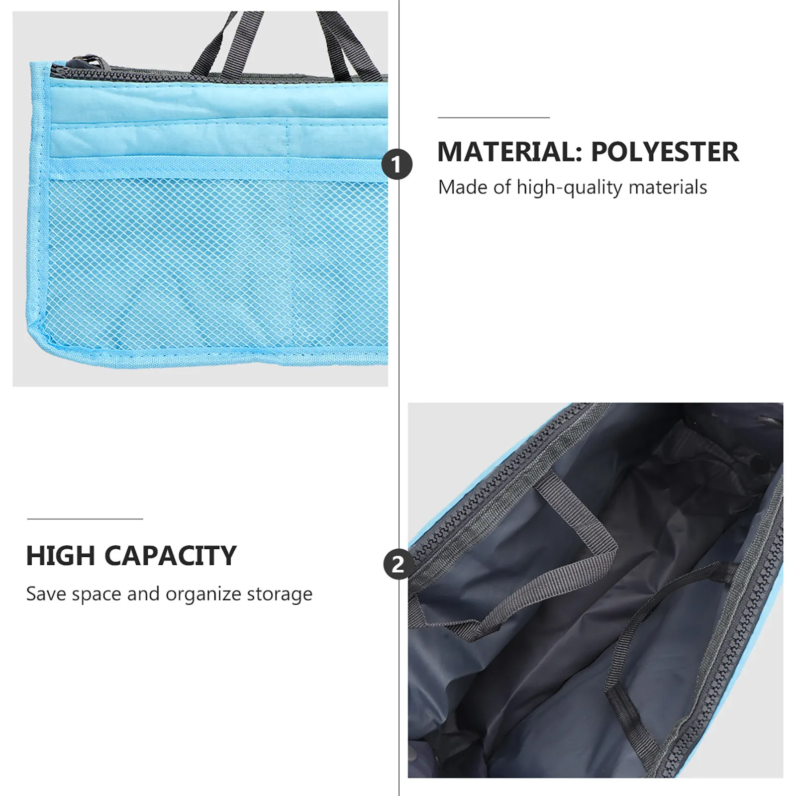 Double Zipper Storage Bag Portable Compact Wash Bag for Travel Home Bathroom Sundries Toiletries Organizer Cell Phone
