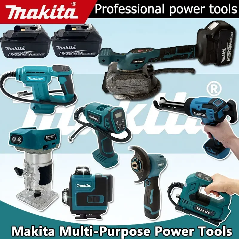 

Набор инструментов Makita 2026: Бесщеточная шлифовальная машина, пистолет для герметика, цепная пила, компрессор, силиконовый пистолет, машина для резки, для аккумулятора 18В