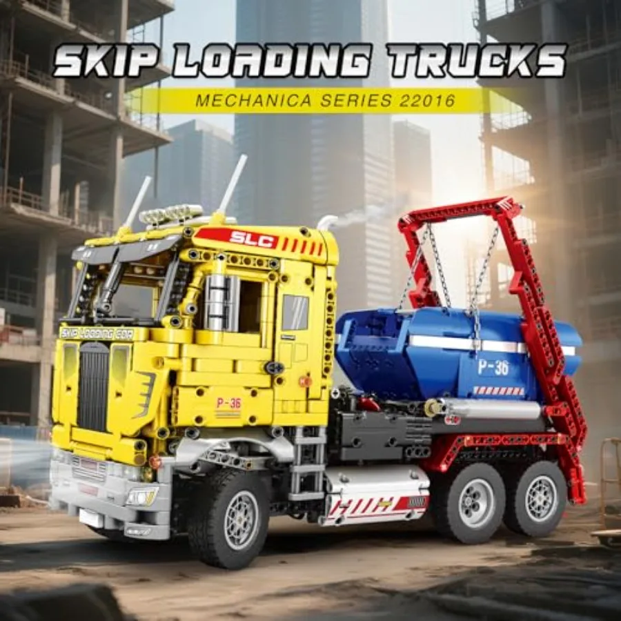 Skip Loading Truck Building Blocks Set 22016 RC Dump Truck Model Kit for Adult Remote Control Technic Construction Vehicle Toys