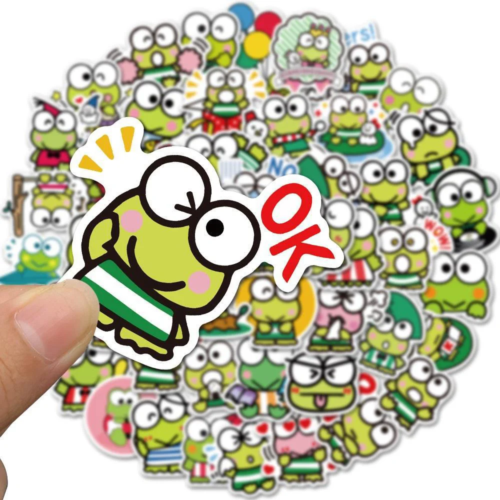 

10/30/50pcs Kawaii KEROKERO KEROPPI Aesthetics Stickers Sanrio Anime Sticker Laptop Skateboard Car Notebook Diary Kid Decal Toys