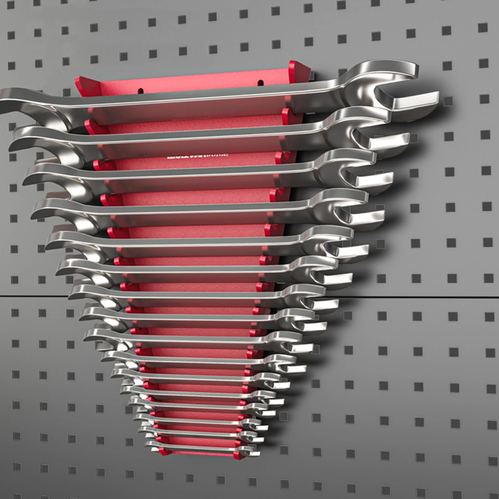 Plastic Wrench Organizer for Garage Workshop Mechanics Heavy Duty Magnetic Tool Holder 12 Slot Socket Storage Rack Durable