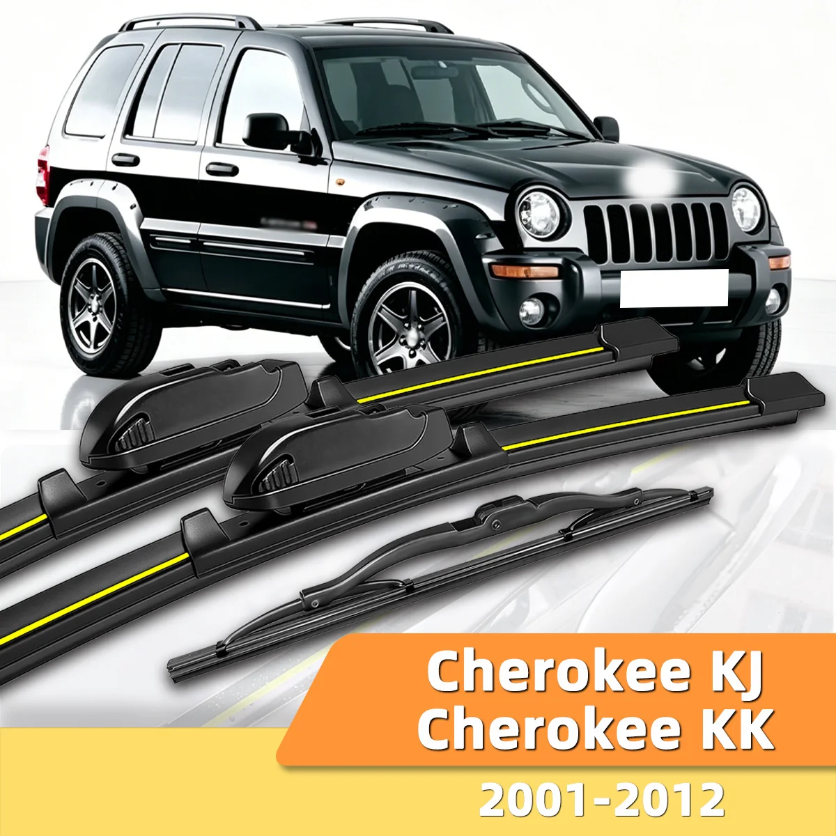 Geeignet für Jeep Cherokee KJ/Cherokee KK 2001–2012. Scheibenwischer vorne und hinten. Langlebiges Zubehör für Autoscheiben.